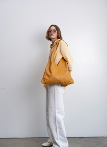 Pilar in Dulce de Leche | Big Leather Tote Bag