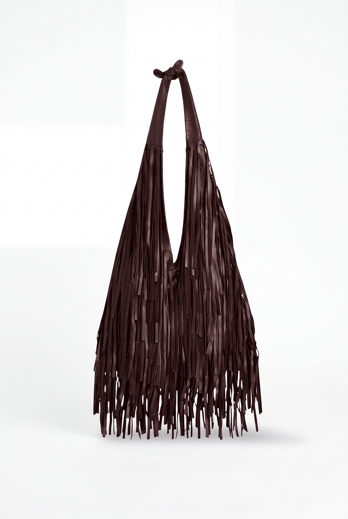 Sofia Fringe Bag in Brown Dark Cacao  - Medium